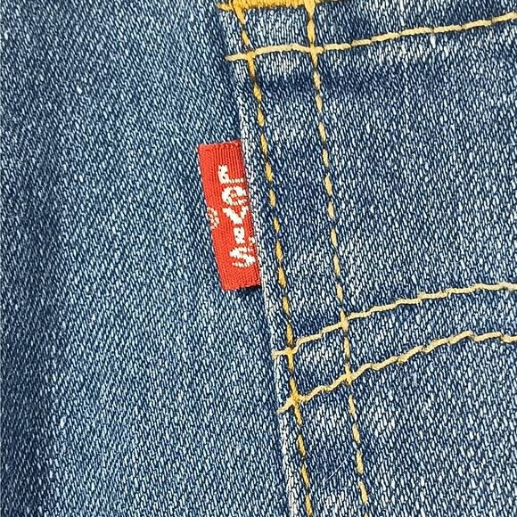 Levis Girls Jeans 14 Reg Cropped Wide Leg Raw Hem Blue Denim - Picture 13 of 16